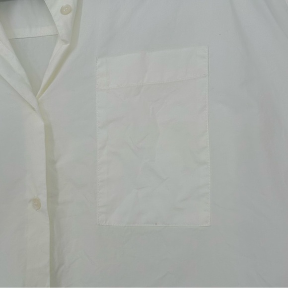 WJ MARTIN Boxy Button Down Short Sleeve in Cream - Picture 2 of 7